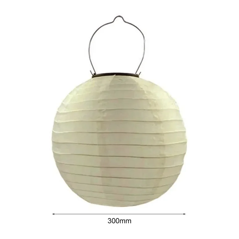 DN-003 10Pcs 30cm / 12 Inch IP55 Waterproof Outdoor Solar Light Garden Hanging Lantern - White