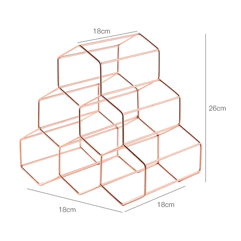 002B026 6-Bottle Wine Holder Rack Honeycomb-Shaped Wine Bottle Display for Home, Office