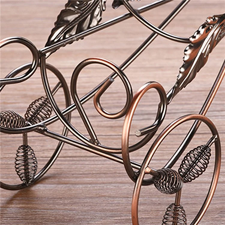 002B004 Retro Wine Rack Metal Bicycles Tricycle Design Wine Bottle Organizer Home Decoration - Bronze