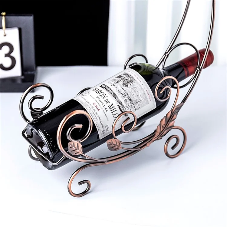 002A013-4 Rotwein-Präsentationsregal mit 4 Gläsern - Gold