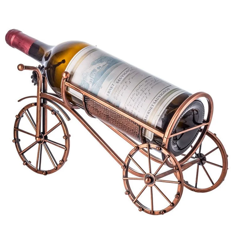 002B034-A55L Iron Wine Holder 5L Wine Rack Bike Shape Tricycle Art Home Decoration