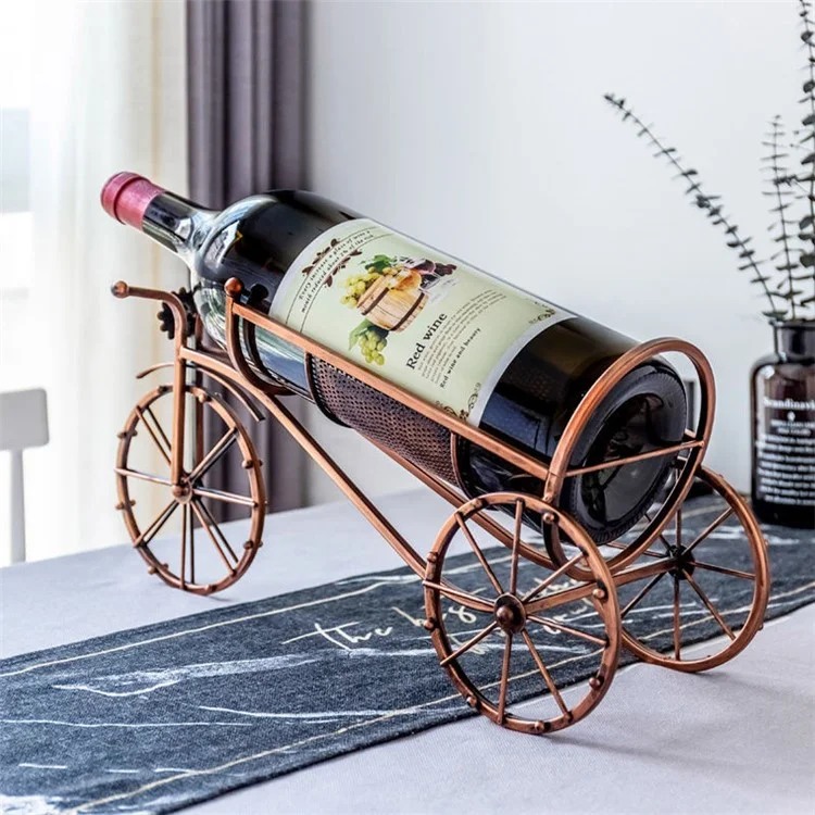002B034-A55L Iron Wine Holder 5L Wine Rack Bike Shape Tricycle Art Home Decoration
