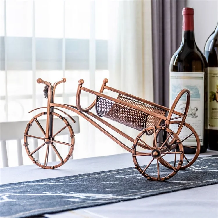 002B034-A55L Iron Wine Holder 5L Wine Rack Bike Shape Tricycle Art Home Decoration