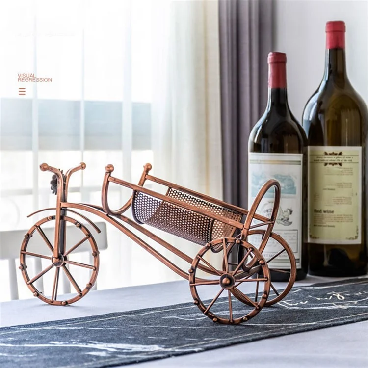 002B034-A55L Iron Wine Holder 5L Wine Rack Bike Shape Tricycle Art Home Decoration