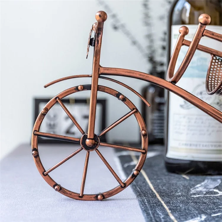 002B034-A55L Iron Wine Holder 5L Wine Rack Bike Shape Tricycle Art Home Decoration