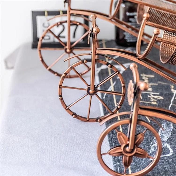 002B034-A55L Iron Wine Holder 5L Wine Rack Bike Shape Tricycle Art Home Decoration