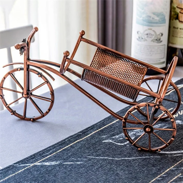 002B034-A55L Iron Wine Holder 5L Wine Rack Bike Shape Tricycle Art Home Decoration
