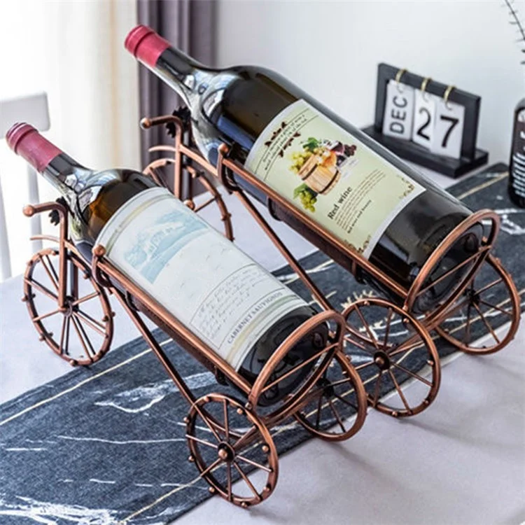 002B034-A55L Iron Wine Holder 5L Wine Rack Bike Shape Tricycle Art Home Decoration