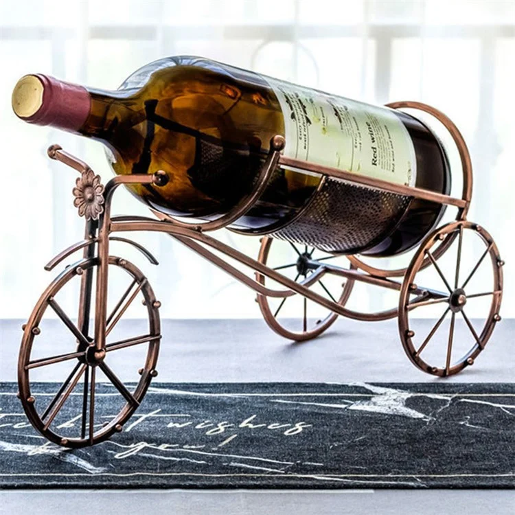 002B034-A55L Iron Wine Holder 5L Wine Rack Bike Shape Tricycle Art Home Decoration