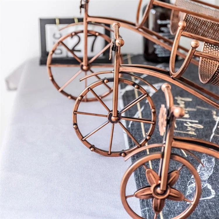002B034-A33 Iron Wine Holder 3L Wine Bottle Rack Holder Tricycle Shape Design Art Home Decoration