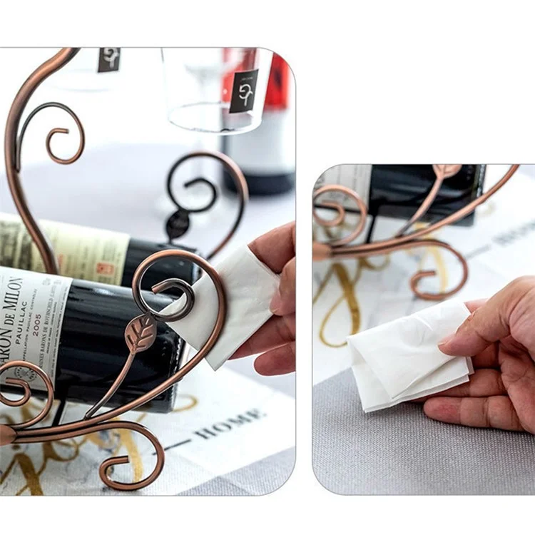 002A019 Creative Design 6 Glass Cup Hanger Drying Stand Wine Bottle Storage Rack - Bronze