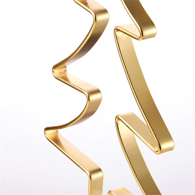 002C041 Christmas Tree Wine Glass Holder 6-Glass Countertop Standing Rack for Bar Kitchen Table Display - Gold