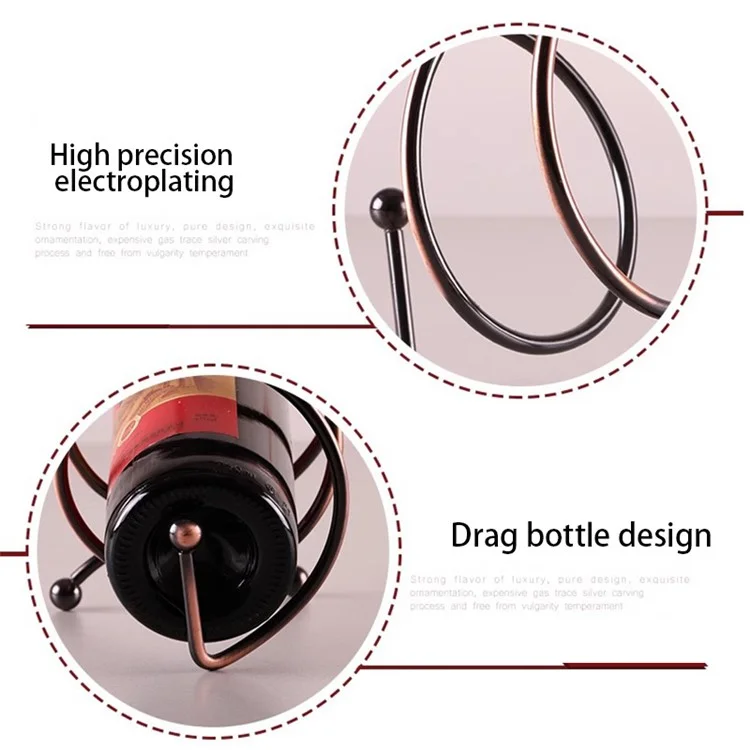 002B018 European Style Iron Wine Rack Stand, Wine Bottle Holder for Home, Office, Wine Cabinet