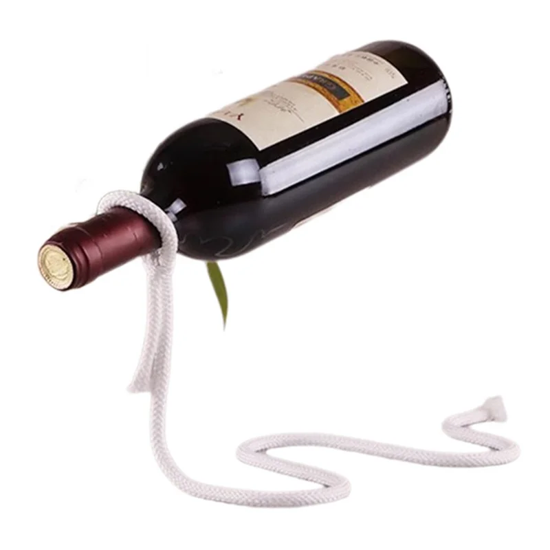 002B012 Iron Wine Holder Magic Suspending Rope Wine Rack Home Decoration