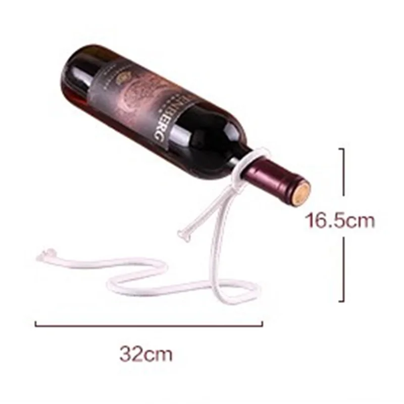 002B012 Iron Wine Holder Magic Suspending Rope Wine Rack Home Decoration
