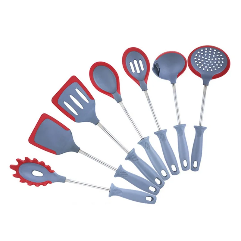 1-Piece Silicone Kitchen Utensil Cooking Tool with PP Handle (No FDA, BPA-Free) - Slotted Turner