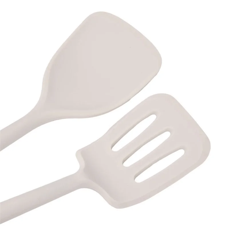 1-Piece Silicone Kitchen Utensil with Wooden Handle (No FDA, BPA-Free) - Slotted Turner