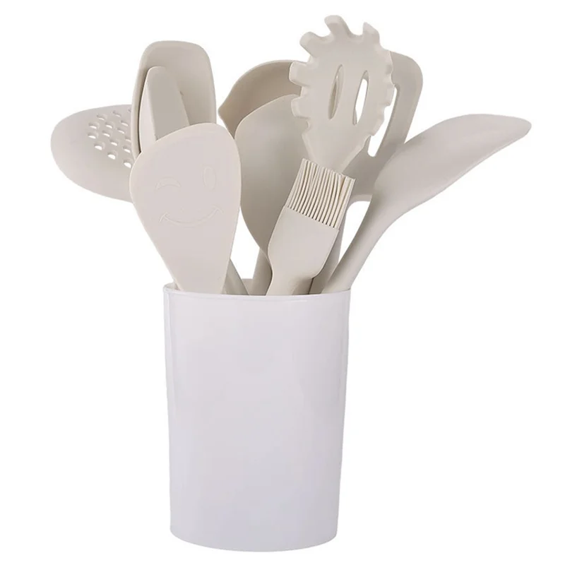 1-Piece Silicone Kitchen Utensil with Wooden Handle (No FDA, BPA-Free) - Pasta Fork