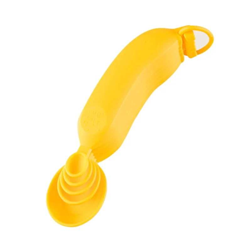Creative Children Cookware Nylon+PP+TPR Spatula Fork Spoon Kitchen Utensils (BPA Free, No FDA) - Banana Measuring Spoon