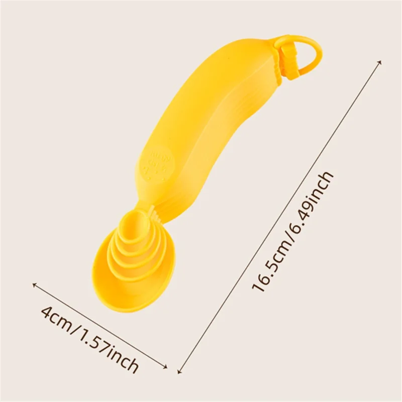 Creative Children Cookware Nylon+PP+TPR Spatula Fork Spoon Kitchen Utensils (BPA Free, No FDA) - Banana Measuring Spoon