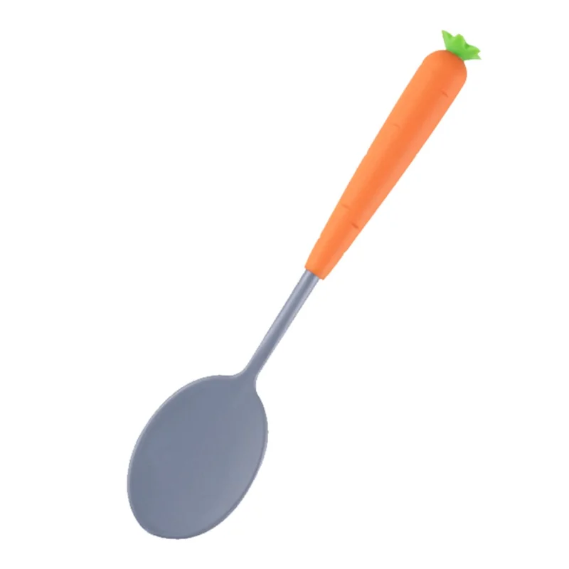 Creative Children Cookware Nylon+PP+TPR Spatula Fork Spoon Kitchen Utensils (BPA Free, No FDA) - Carrot Spoon
