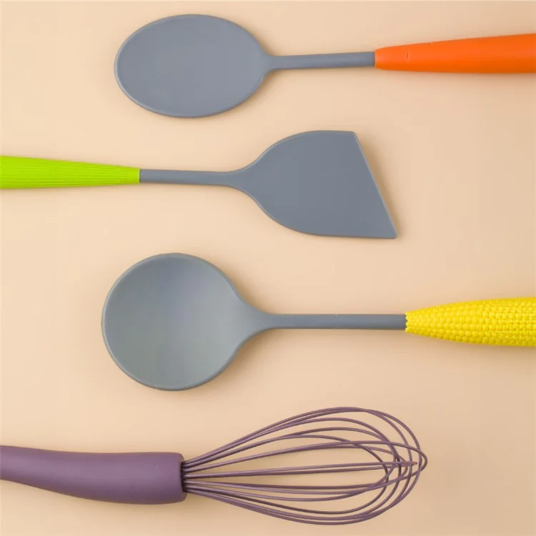 Creative Children Cookware Nylon+PP+TPR Spatula Fork Spoon Kitchen Utensils (BPA Free, No FDA) - Carrot Spoon