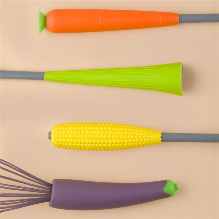 Creative Children Cookware Nylon+PP+TPR Spatula Fork Spoon Kitchen Utensils (BPA Free, No FDA) - Carrot Spoon