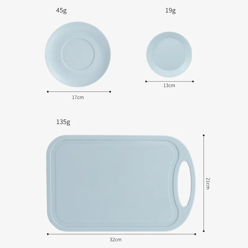6Pcs / Set Children Chef Knife Cutting Board Plastic Plate Kitchen Utensils Set (BPA Free, No FDA) - Blue