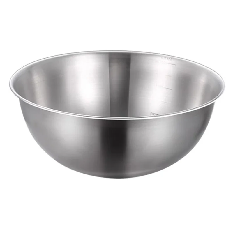 Ciotola per insalata in acciaio inossidabile 304 da 17 cm di diametro, ciotola per impastare con tacche di misurazione per la cucina / la cottura (senza FDA)