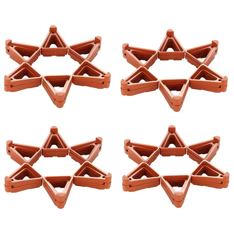 12 pièces de support de pot de fleurs de jardinage en PP avec ventilation - Orange L