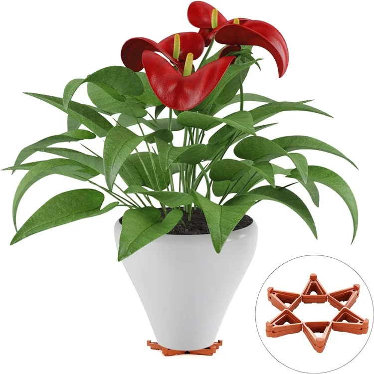 12 pièces de support de pot de fleurs de jardinage en PP avec ventilation - Orange L
