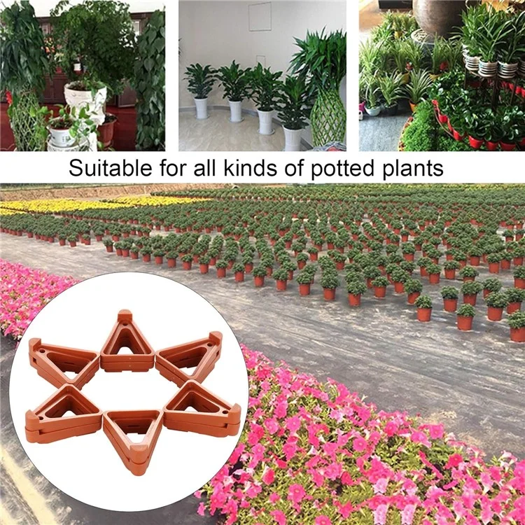 12 pièces de support de pot de fleurs de jardinage en PP avec ventilation - Orange L
