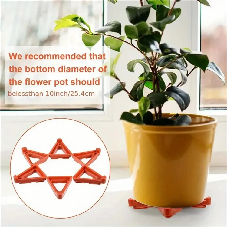12 pièces de support de pot de fleurs de jardinage en PP avec ventilation - Orange L