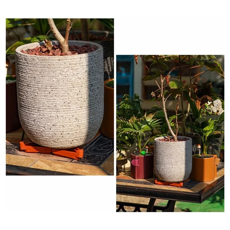 12 pièces de support de pot de fleurs de jardinage en PP avec ventilation - Orange L
