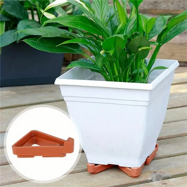 12 pièces de support de pot de fleurs de jardinage en PP avec ventilation - Orange L