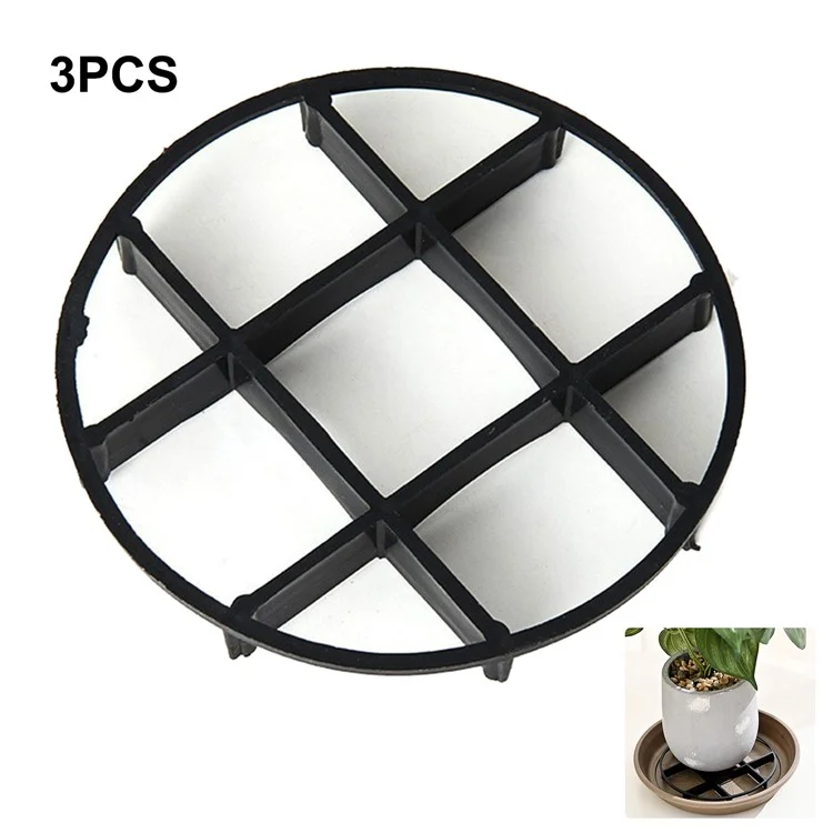 3 Peças de Suporte de Vaso de Flores de Jardinagem Base Elevada Plástica com Ventilação