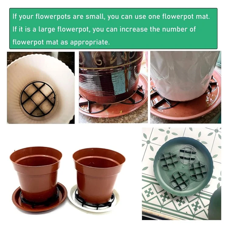 3 Peças de Suporte de Vaso de Flores de Jardinagem Base Elevada Plástica com Ventilação