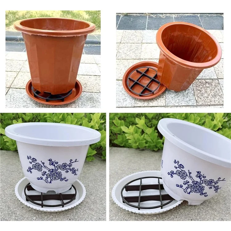 3 Peças de Suporte de Vaso de Flores de Jardinagem Base Elevada Plástica com Ventilação