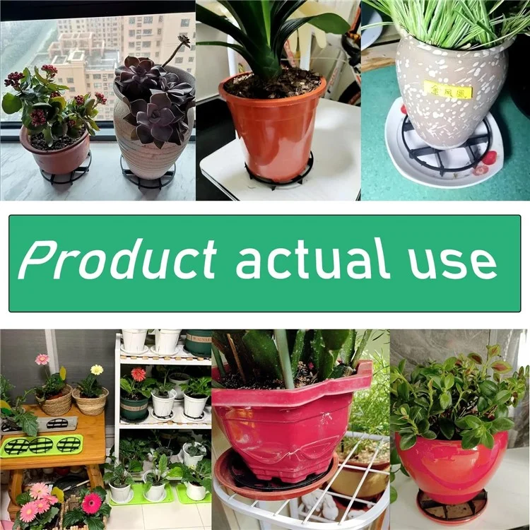 3 Peças de Suporte de Vaso de Flores de Jardinagem Base Elevada Plástica com Ventilação