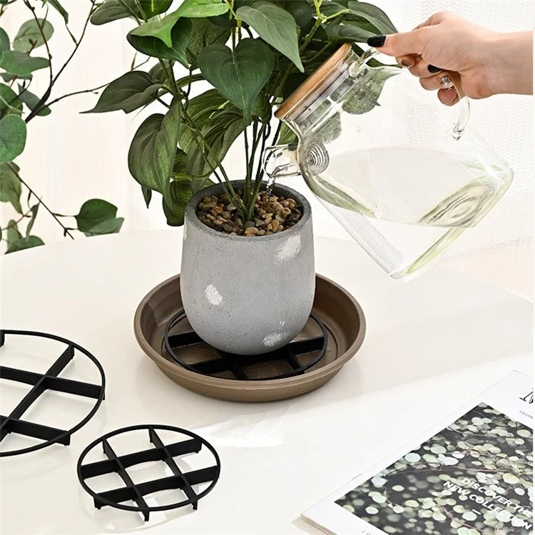 3 Peças de Suporte de Vaso de Flores de Jardinagem Base Elevada Plástica com Ventilação