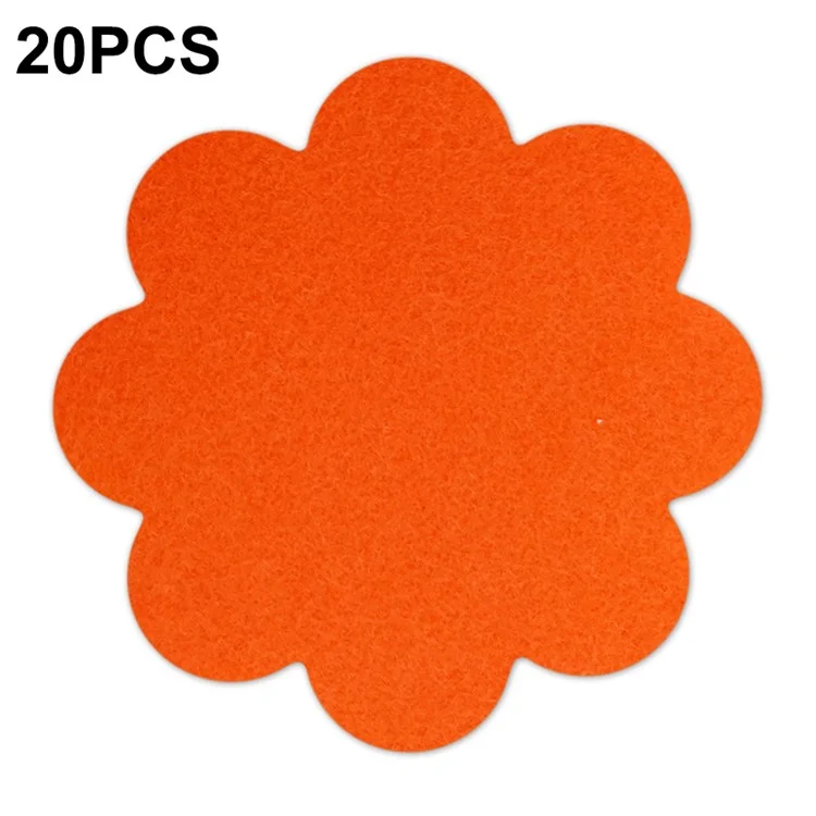 20Pcs Flower Pot Inner Bottom Mat Prevent Soil Leakage Flower Shape Plant Pot Bottom Hole Pad - Orange