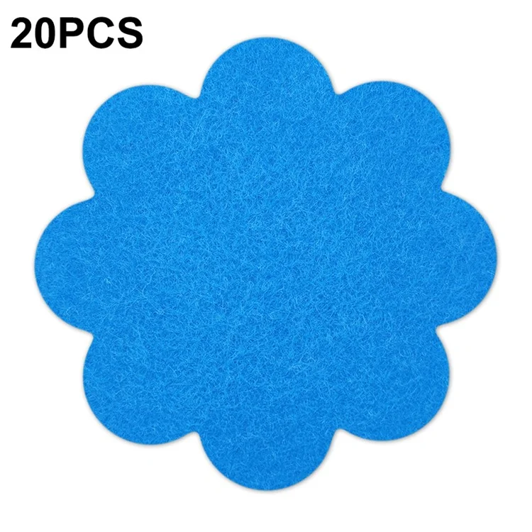 20Pcs Flower Pot Inner Bottom Mat Prevent Soil Leakage Flower Shape Plant Pot Bottom Hole Pad - Blue