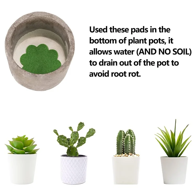 20Pcs Flower Pot Inner Bottom Mat Prevent Soil Leakage Flower Shape Plant Pot Bottom Hole Pad - Blue