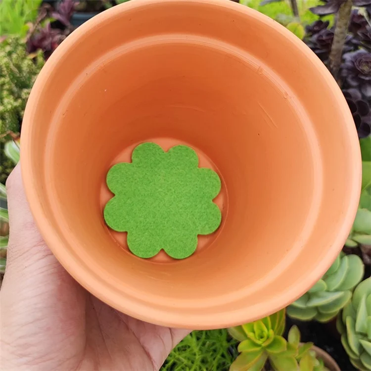 20Pcs Flower Pot Inner Bottom Mat Prevent Soil Leakage Flower Shape Plant Pot Bottom Hole Pad - Blue