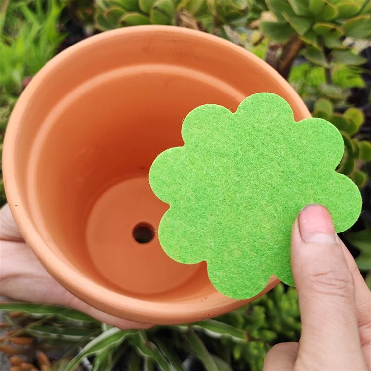 20Pcs Flower Pot Inner Bottom Mat Prevent Soil Leakage Flower Shape Plant Pot Bottom Hole Pad - Blue