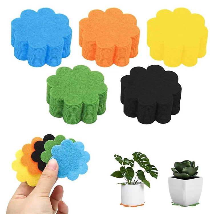 20Pcs Flower Pot Inner Bottom Mat Prevent Soil Leakage Flower Shape Plant Pot Bottom Hole Pad - Blue