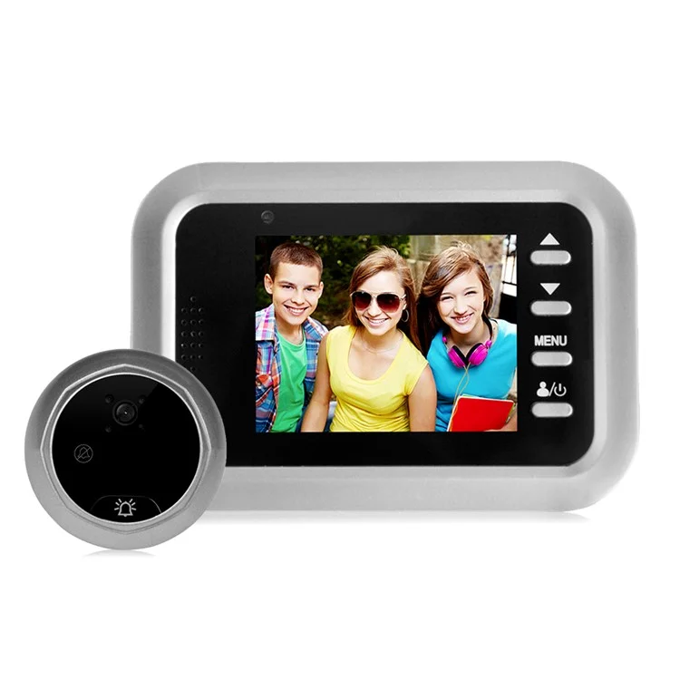 2.4-inch TFT Door Digital Peephole Doorbell Monitor Night Vision - Silver