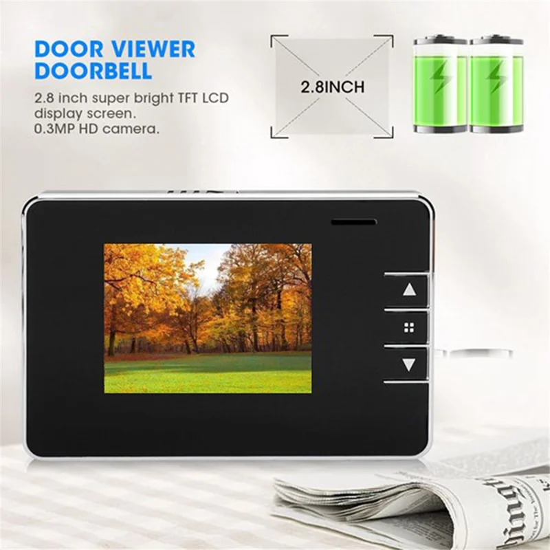 2.8-inch LCD Display Video Doorbell Peephole Security Camera for Smart Home Alarm System