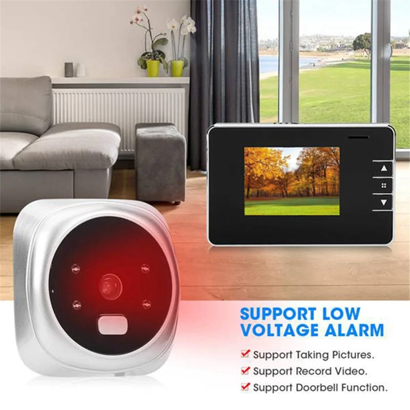 2.8-inch LCD Display Video Doorbell Peephole Security Camera for Smart Home Alarm System