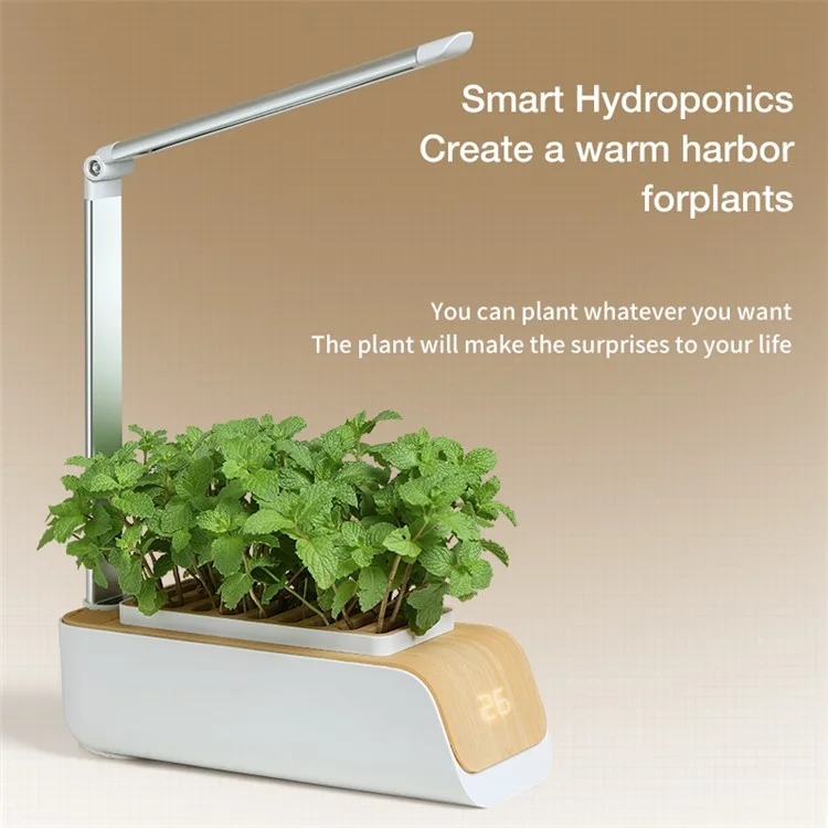 ABIS-H003 LED Grow Lights Smart Flower Pot Planter Automatic Absorption Hydroponics Plant Light Soilless Cultivation Electric Tool for Garden - Japanese Plug